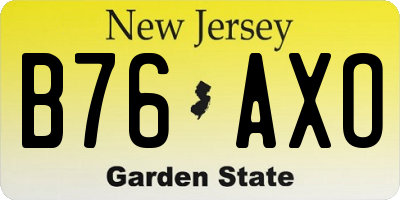 NJ license plate B76AXO