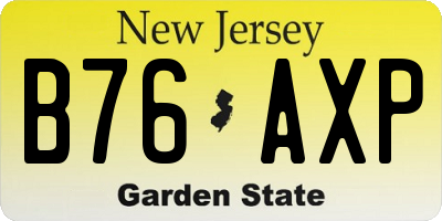 NJ license plate B76AXP