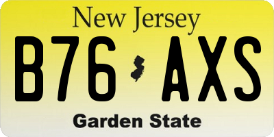 NJ license plate B76AXS
