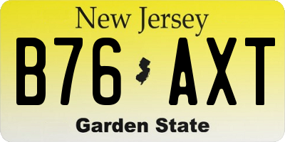NJ license plate B76AXT