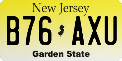 NJ license plate B76AXU