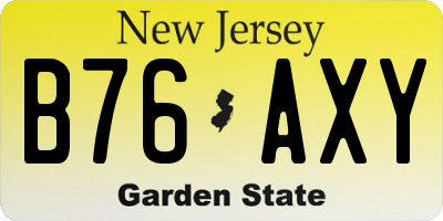 NJ license plate B76AXY