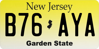 NJ license plate B76AYA