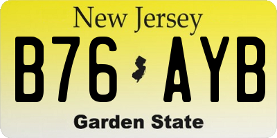 NJ license plate B76AYB