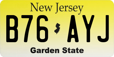NJ license plate B76AYJ