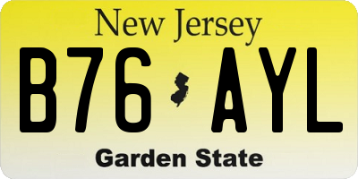 NJ license plate B76AYL
