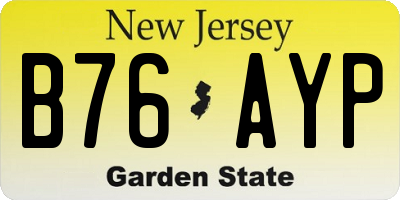 NJ license plate B76AYP