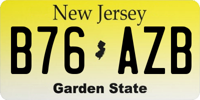 NJ license plate B76AZB
