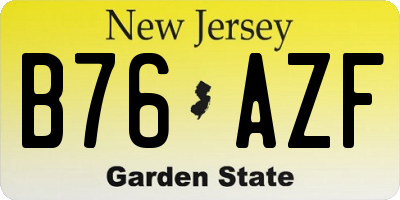 NJ license plate B76AZF