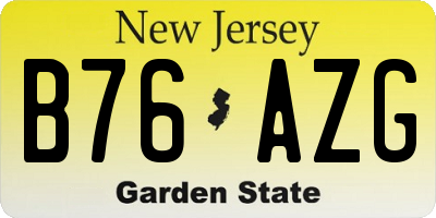NJ license plate B76AZG