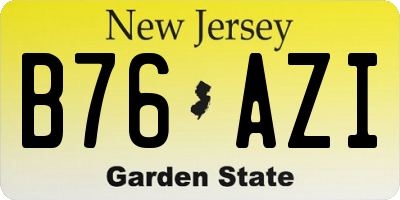 NJ license plate B76AZI