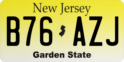 NJ license plate B76AZJ