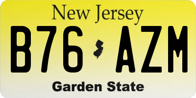 NJ license plate B76AZM