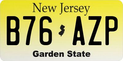 NJ license plate B76AZP