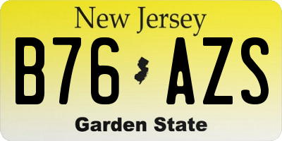 NJ license plate B76AZS