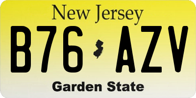 NJ license plate B76AZV