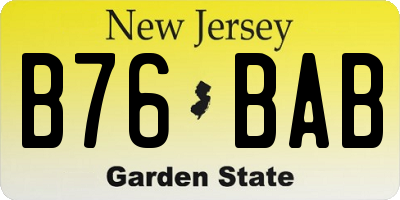 NJ license plate B76BAB
