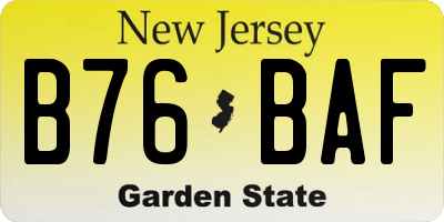 NJ license plate B76BAF
