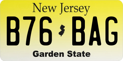NJ license plate B76BAG