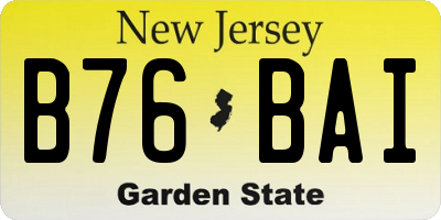 NJ license plate B76BAI