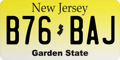 NJ license plate B76BAJ