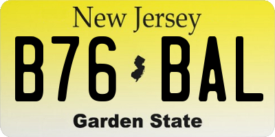 NJ license plate B76BAL