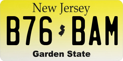 NJ license plate B76BAM