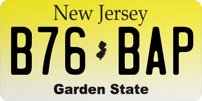 NJ license plate B76BAP