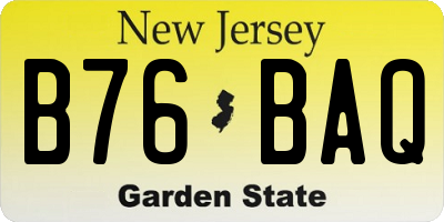 NJ license plate B76BAQ