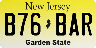 NJ license plate B76BAR