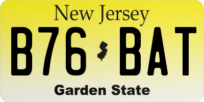 NJ license plate B76BAT