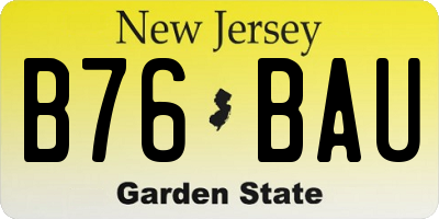 NJ license plate B76BAU