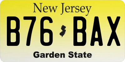 NJ license plate B76BAX