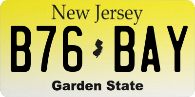 NJ license plate B76BAY