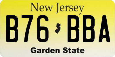NJ license plate B76BBA