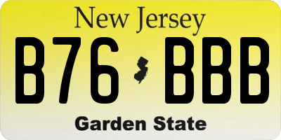NJ license plate B76BBB