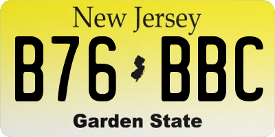 NJ license plate B76BBC
