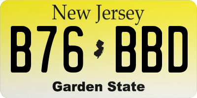 NJ license plate B76BBD