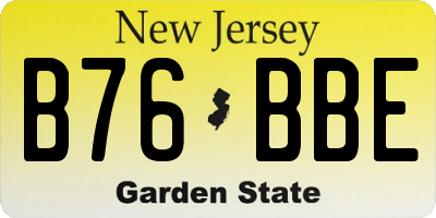 NJ license plate B76BBE