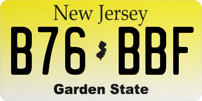 NJ license plate B76BBF