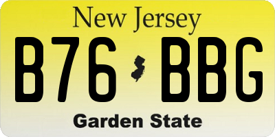 NJ license plate B76BBG