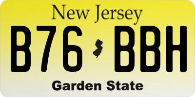NJ license plate B76BBH