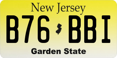 NJ license plate B76BBI