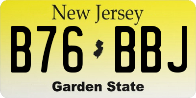 NJ license plate B76BBJ