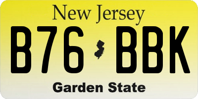 NJ license plate B76BBK