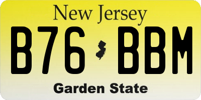 NJ license plate B76BBM