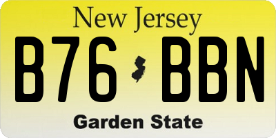 NJ license plate B76BBN