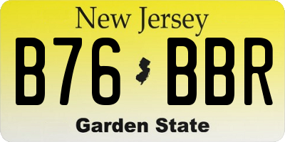 NJ license plate B76BBR
