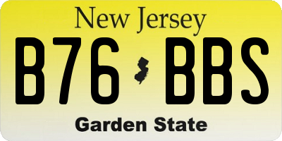 NJ license plate B76BBS