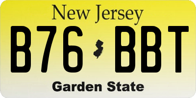 NJ license plate B76BBT
